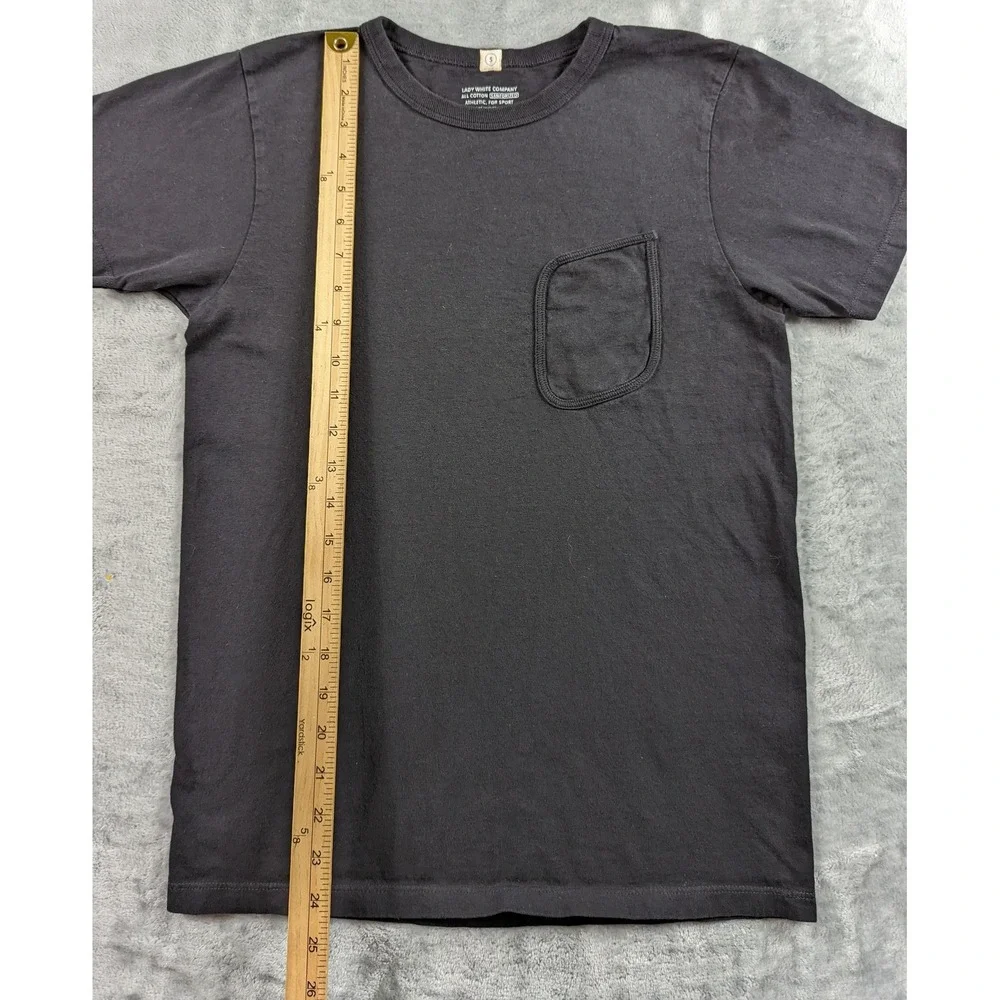 Lady White Company Shirt Men Small Black Clark Pocket Tee Sanforized Cotton READ